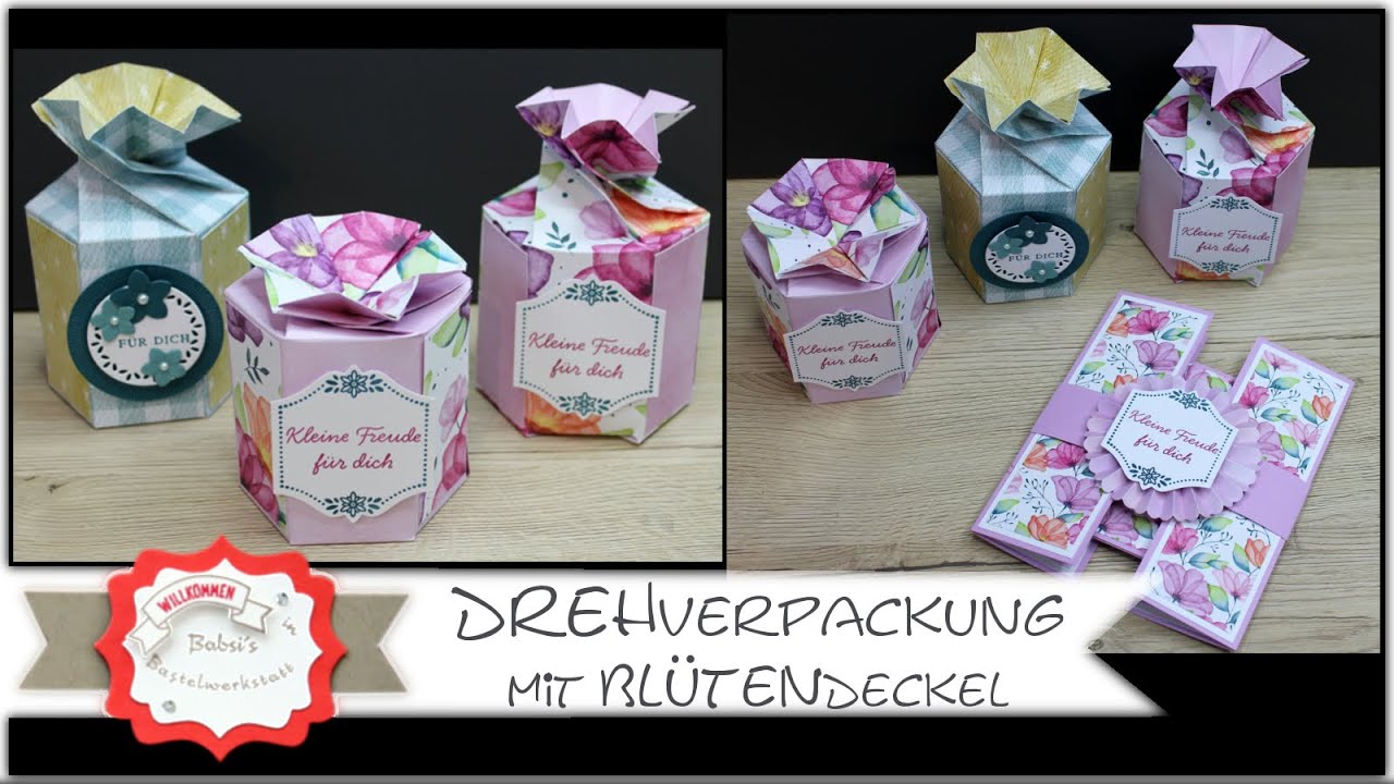 Drehverschluss Verpackung basteln - besondere Box - Blütenverschlussbox - Stampin'Up! ® - Anleitung