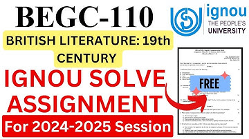 IGNOU BEGC-110 Solve Assignment 2024-2025 Download | IGNOU Free Assignment Download 2025 | #ignou