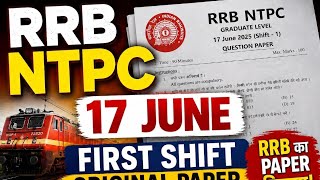 RRB NTPC 17 June 2026 Evening Shift Original Paper Solution | All Questions Discussion | CBT1 Analys