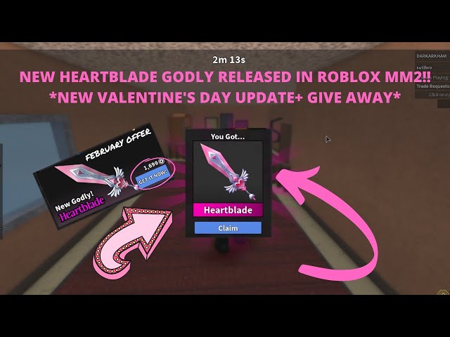 Valentine Bundle MM2 ( Sakura Set , Heartblade , <3 Pet) Roblox, Video  Gaming, Gaming Accessories, In-Game Products on Carousell