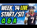 WEEK 14 SUNDAY LIVE Start / Sit + Rankings + News n Stuff | Fantasy Football 2024