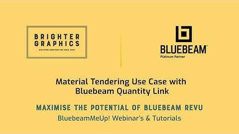 Material Tendering Use Case with Bluebeam Quantity Link - BluebeamMeUp!