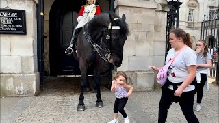 She runs and cries,Poor Toddler gets TRAUMATISED after that HAPPENS at Horse GUARDS