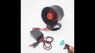 Remote Control Alarm Siren Horn, Loud Voice