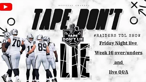 #Raiders TDL Show Friday Night live with Week 16 over/unders and live Q&A