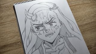 كيف ترسم نيزوكو خطوة بخطوة | طريقة رسم نيزوكو كامادو من انمي قاتل الشياطين