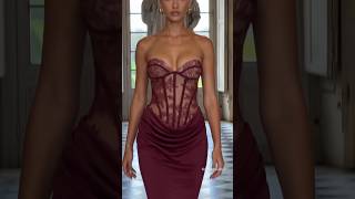 The Burgundy Lace Corset Maxi ♥️ #fashion #beauty #style #outfit #shorts