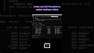 Create and Call Procedure in PL/SQL | Procedure to Update Salary of an Employee | TechnonTechTV screenshot 5