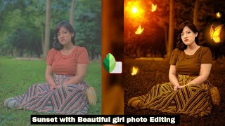 Sunset butterfly snapseed photo Editing new trick / beautiful girl photo Editing by snapseed / viral screenshot 3