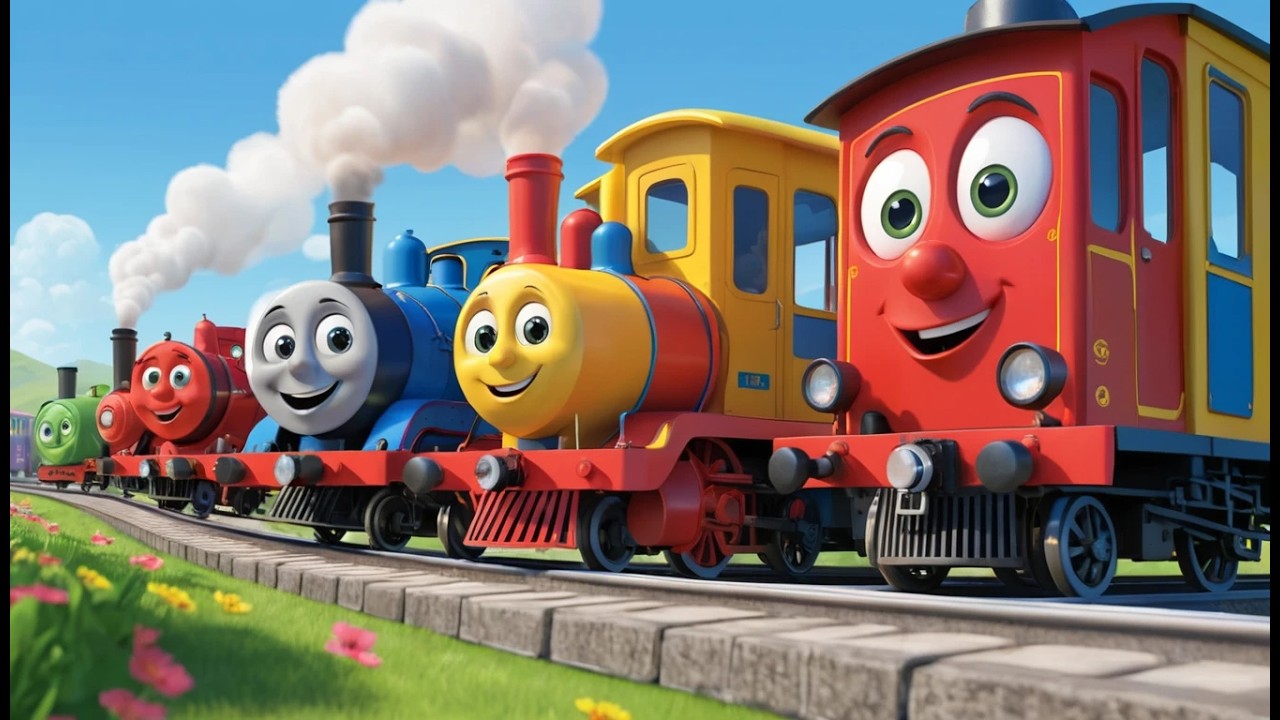 Vier kleine Puff Puff Puff Züge | Kinderlied & Zug-Abenteuer für Kleinkinder