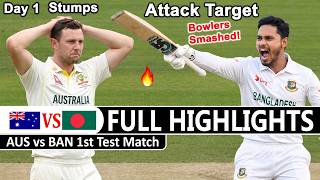 Australia vs Bangladesh 1st Test Match Day 1 Full Highlights 2026 | Aus Vs Ban Highlights