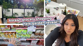 korean grocery shopping + DREAM GARDEN REVEAL!!