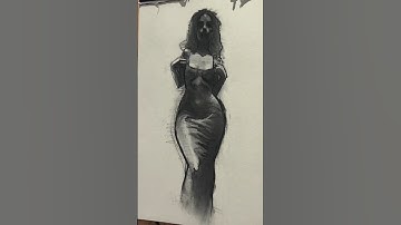 Figure drawing in charcoal #shorts