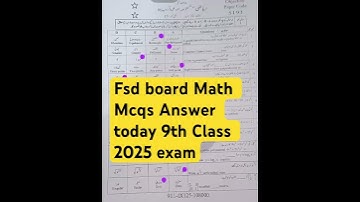 Faisalabad Board Class 9 Math Paper Objective group 1 | 9th Class Math Paper MCQs Answer 2025 Fsd