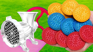 EXPERIMENT COLORFUL COOKIE vs MEAT GRINDER