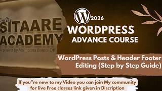 Learn WordPress Posts &amp; Header Footer Editing (Step by Step Guide)
