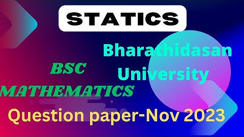 BSC maths Statics question paper ( bharathidasan University) @questionpaperofficial