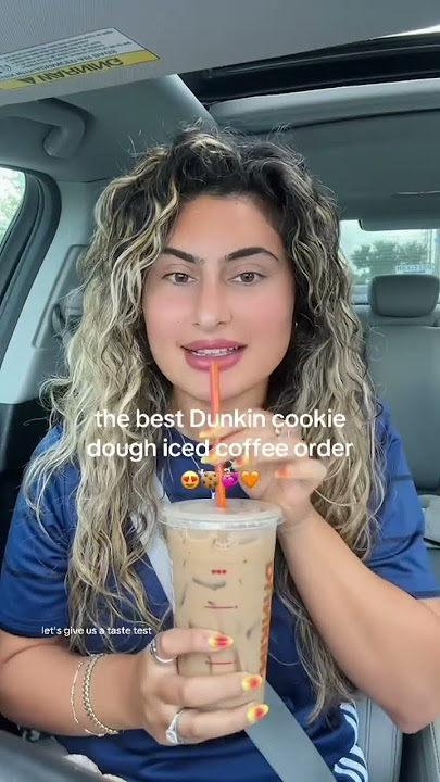 Dunkin cookie dough iced coffee #coffeeshort #dunkinicedcoffee #dunkincookiedough