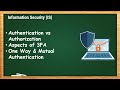 Authentication vs Authorization, Aspects of 3FA, One Way & Mutual Authentication | IS - 9.1