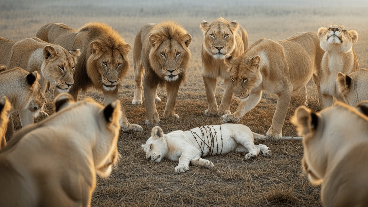 A White Baby Lion Is Trapped And Dying — Then The Pride Makes An Impossible Choice!