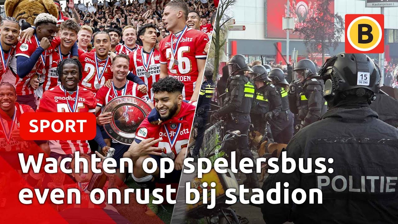 Supporters wachten op selectie bij het stadion  | Omroep Brabant