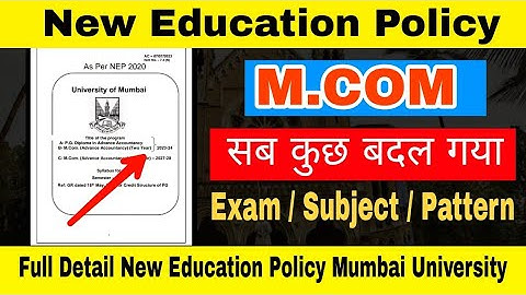 M.COM As Per New Education Policy Full Details || Mumbai University || बहुत कुछ बदल गया || Atul Sir
