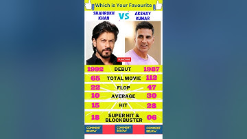 Shahrukh Khan vs Akshay Kumar Movie Carrier Comparison||Shahrukh vs Akshay #shorts #ytshorts
