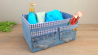 I cut up old jeans and made an incredibly beautiful organizer