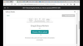How to upload your video submission assignment via Kaltura through NILE