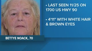 Silver Alert issued for missing 70-year-old woman with cognitive impairment