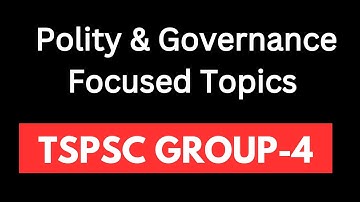 TSPSC Group-4 Exam - Indian Polity Last Minute Focused Topics @ShivanConcepts