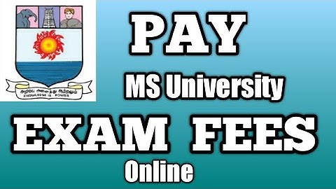 How to pay MS University Exam Fees Online Tamil