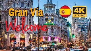 GRAN VIA-Madrid Spain(España ??) Walking Tour.