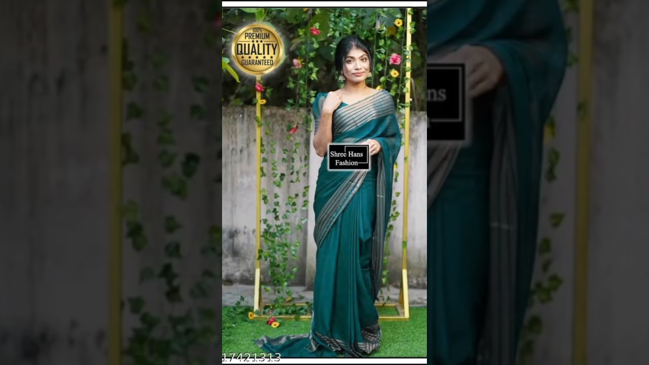 Latest Chiffon Zari border saree 