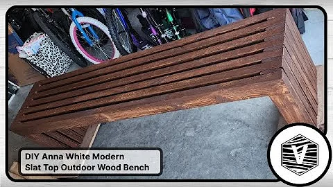 DIY Anna White - Modern Slat Top Outdoor Wood Bench