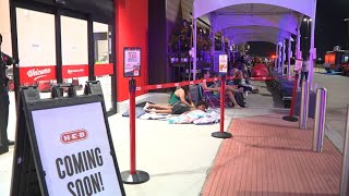People camping out ahead of today's opening of the new H-E-B in Irving