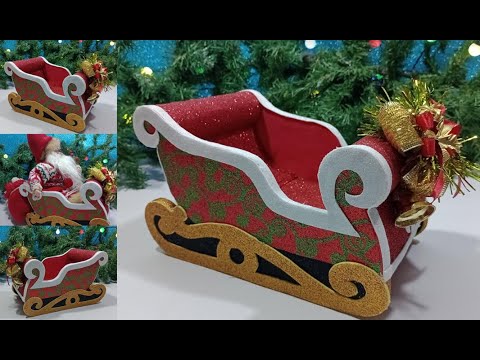 COMO FAZER O TRENÓ DO PAPAI NOEL DE PAPELÃO/ Trineo de santa claus ...