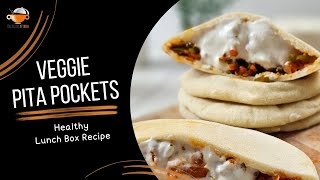 Veggie Pita Pockets Recipe | Pita Pockets Recipe | Vegetables Stuffed Pita Pockets | Pita Pockets