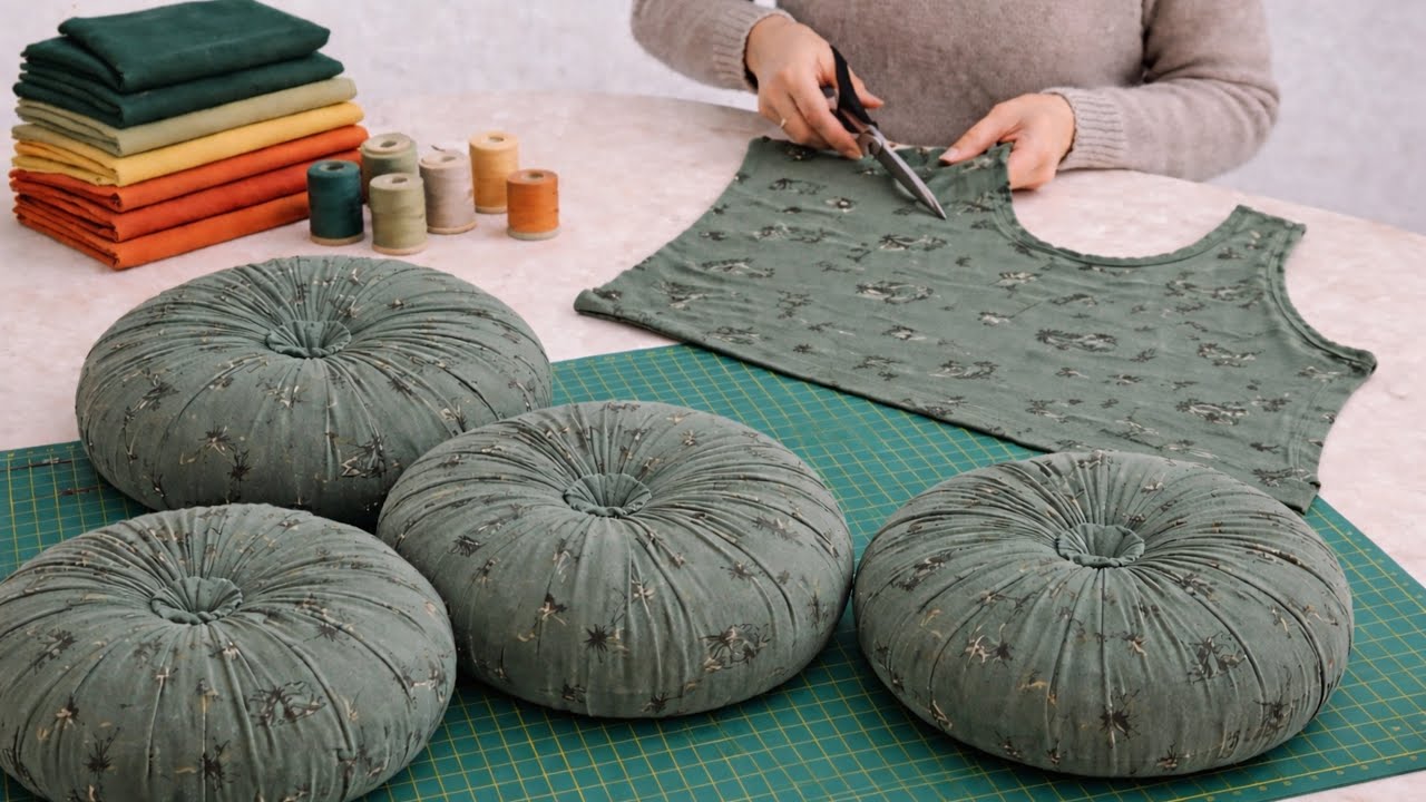 Küçülen Atleti Dekoratif Yastığa Dönüştürüyoruz 🪡✨ | Upcycling Old Tank Top into Decorative Pillow