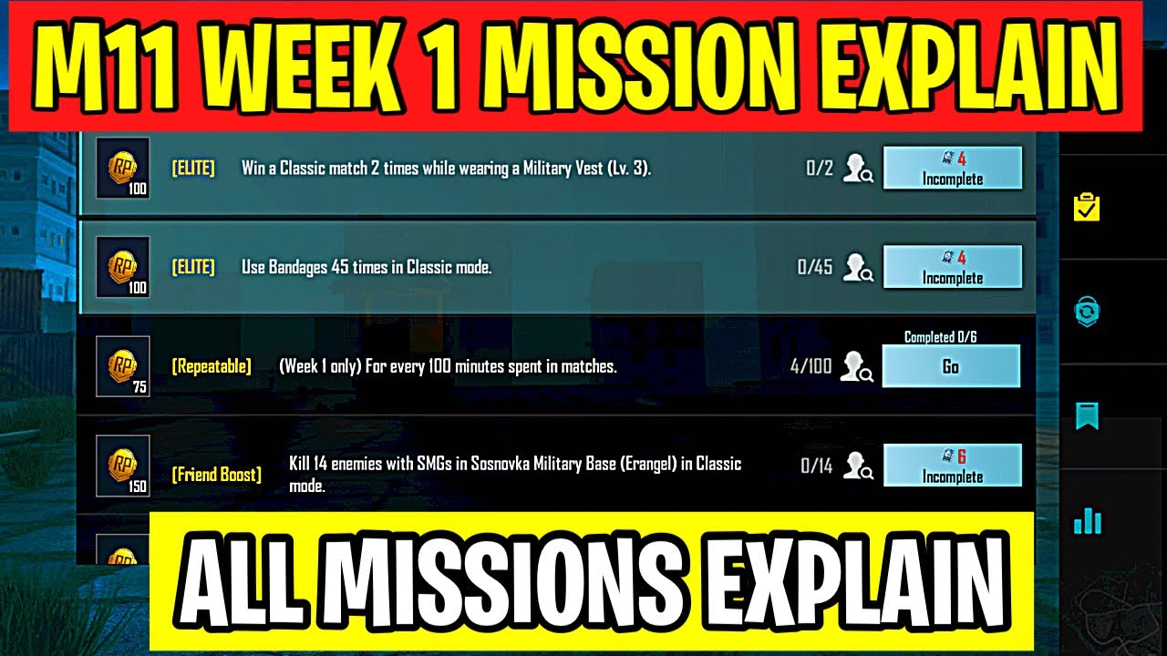Pubg m11 rp mission explain | bgmi week 1 rp mission explain | pubg mobile week 1 rp mission explain