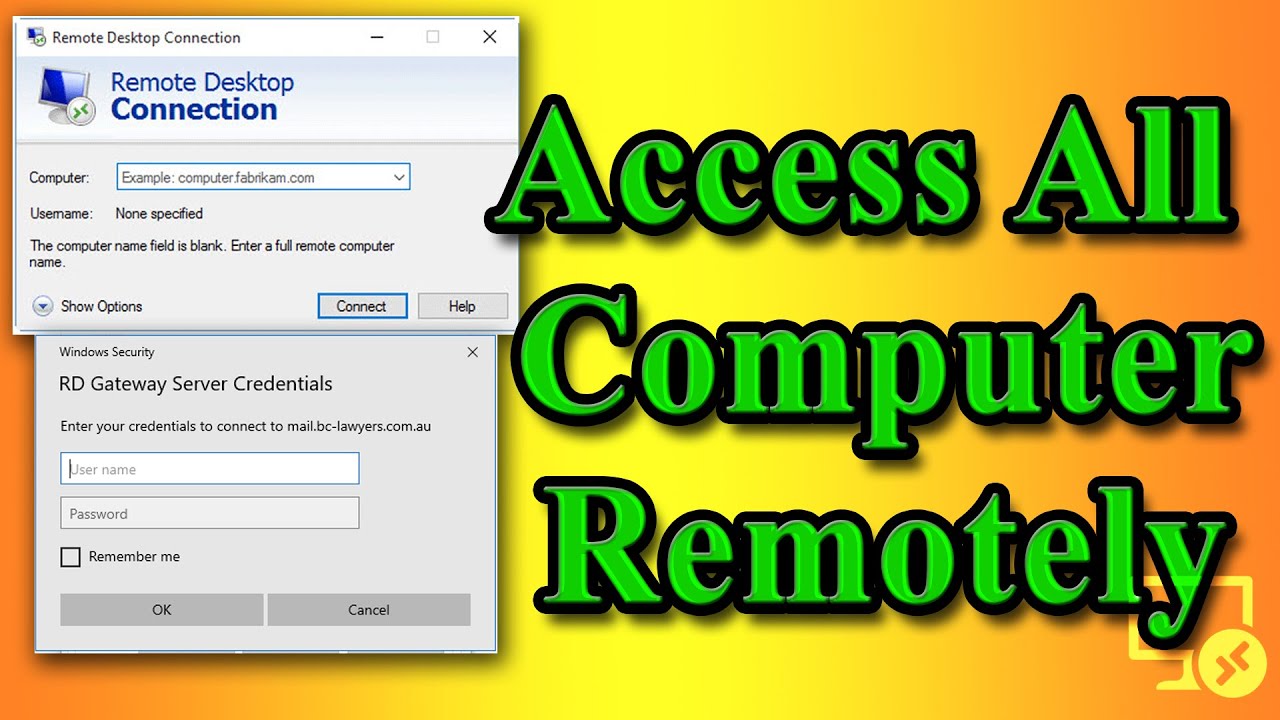 How to connect any computer using remote desktop connection windows 10