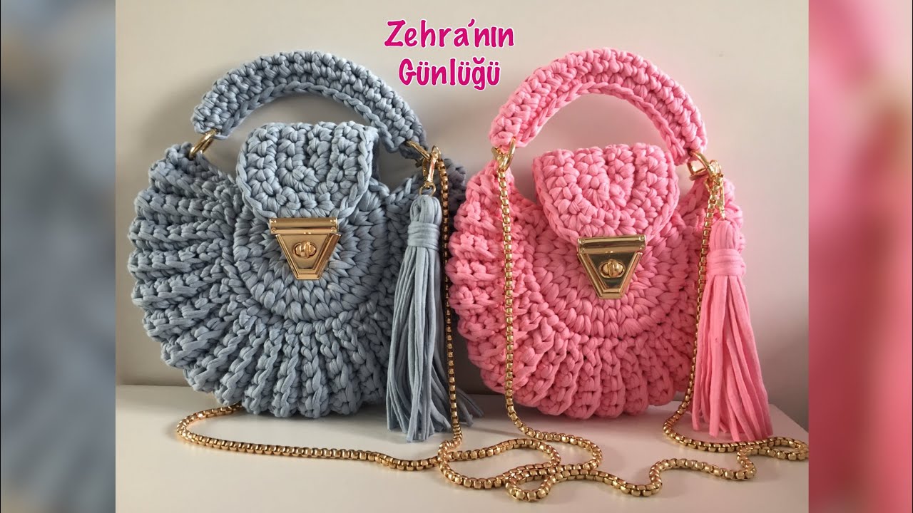 Penye İpten Deniz Kabuğu Modeli Çanta Yapımı - Penye İpten Çanta Yapımı - Handmade Bag