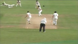 A brilliant slip catch! Andrea Agathangelou dives to catch Sam Billings