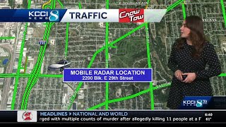 Monday traffic: Weekly mobile radar locations, overnight construction
