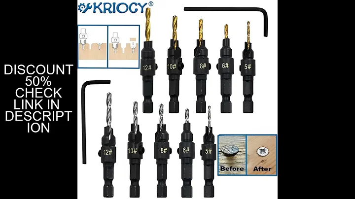 5pcs Countersink Drill Woodworking Drill Bit Set Drilling Pilot Holes for Screw Sizes #5 #6 #8 #10 #