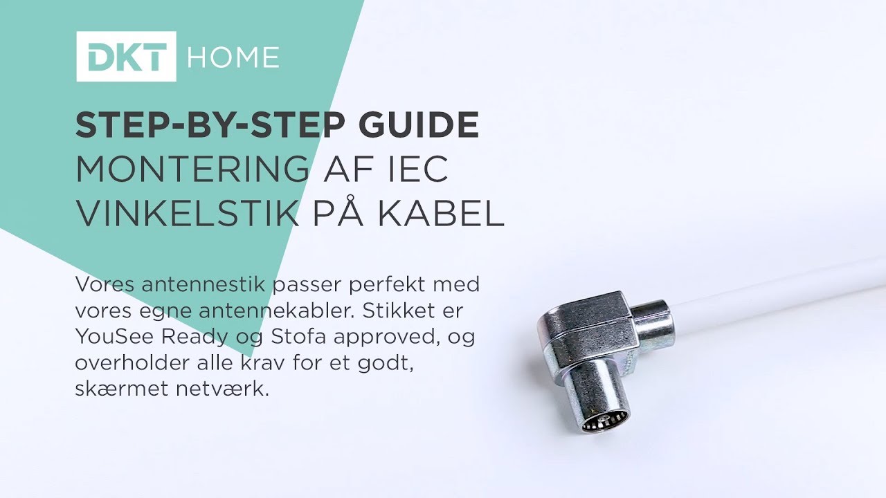 Step Guide - Montering af IEC vinkelstik på kabel - YouTube