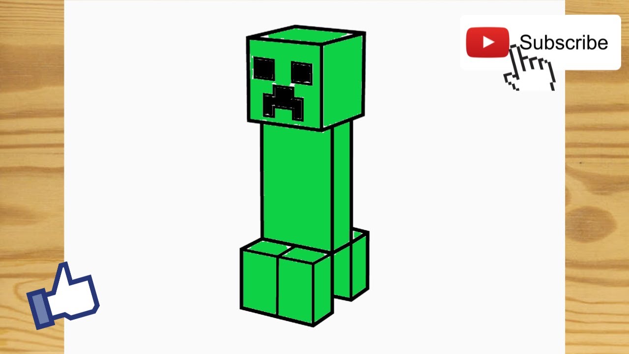 Como Desenhar o Creeper do Minecraft 