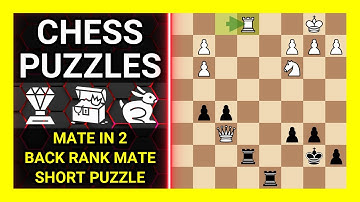 Chess Puzzles to Practice. Themes: Mate in 2, Back rank mate, Short puzzle. Learn Chess