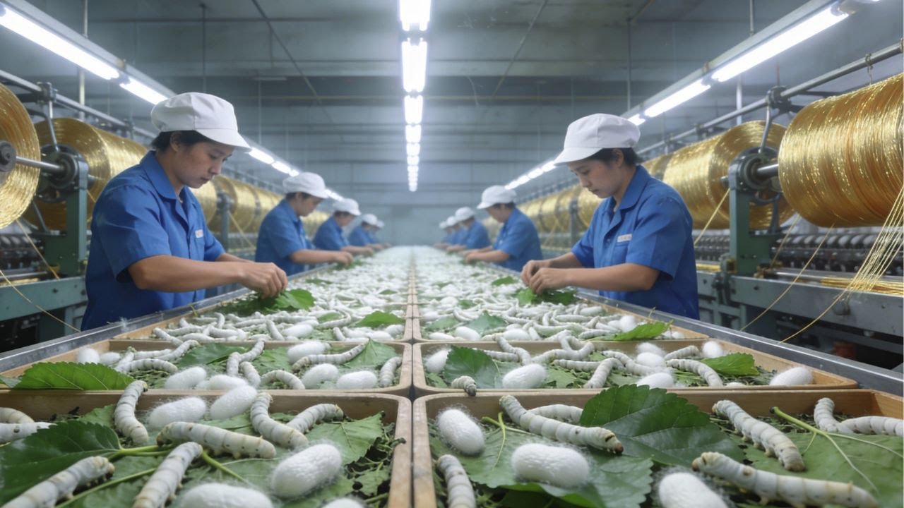 Inside the Silk Factory – How Silkworms Become Valuable Fabrics   Full Process