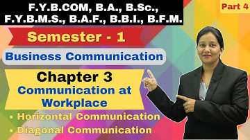 F.Y.B.COM || BC 1 || Semester 1 | Chapter 3 | Part 4 |  Communication at Workplace |